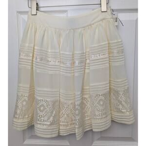Alice By Temperley Skirt Lace Pleated Ivory Cocktail Party Bridal Shower Date